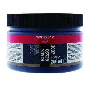 AMSTERDAM PRIMER BLACK GESSO JAR 3007.