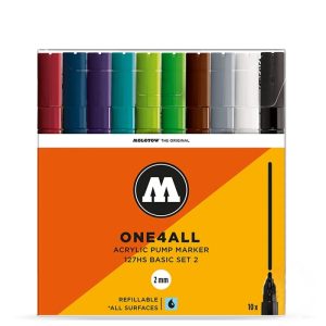 MOLOTOW ONE4ALL 127HS ACRYLIC MARKER 2mm SET OF 10 BASIC SET 2