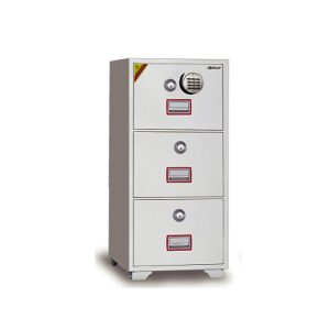 DIPLOMAT 3 DRAWER FIRE FILING CABINETS DIGITAL + KEY LOCK 206 KG