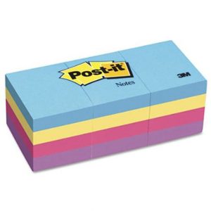 3M POST-IT NOTES, 1-1/2 X 2-INCHES, ASSORTED ULTRA COLORS, 12-PADS/PACK