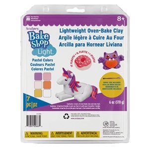 SCULPEY PLUFFY BAKE SHOP LIGHT OVEN-BAKE CLAY SET PASTEL COLOURS