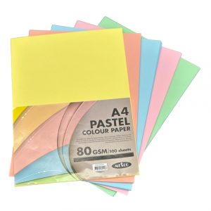 MESCO A4 PASTEL COLOUR PAPER 100Sheet Assorted