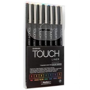 SHINHANArt TOUCH LINER (B) 7 COLOR/BRUSH SET.