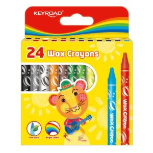 KEYROAD wax crayons 8mm 24pcs assorted colors