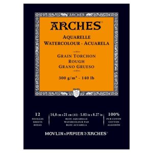 ARCHES AQUARELLE WATERCOLOUR -ACUARELA-GRAIN TORCHON-ROUGH 300 g/m 12 SHEETS