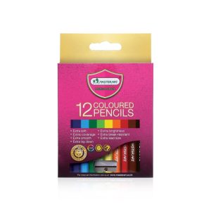 Master Art colored pencils, short sticks, 12 colors