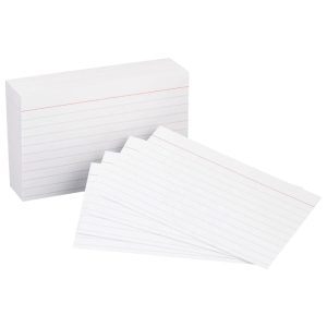 MESCO INDEX CARDS 3X5", 4x6" ,5/8" 160GSM, 100SHEETS/PACK, WHITE