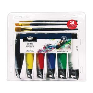 ROYAL & LANGNICKEL® 6 x 120ml Tubes & Three Paint Brushes SET