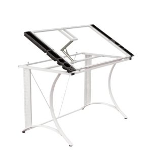 Studio Designs Futura Metal and Glass Drafting Table for Drawing and Tracing