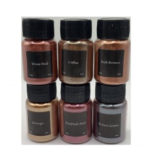 MICA POWDER SET OF 6 - BROWNISH RED
