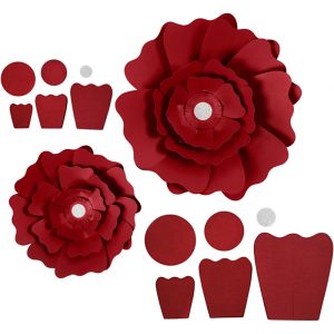 PAPER FLOWERS DIA 20+30CM 230G RED 2 PCS