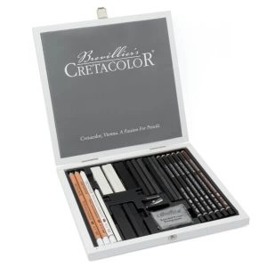 CRETACOLOR SKETCHING SET BLACK & WHITE BOX