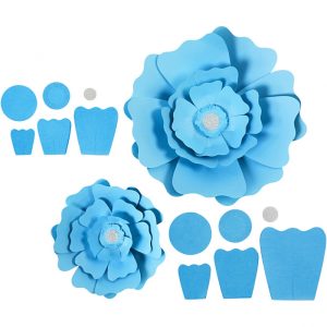 PAPER FLOWERS DIA 20+30CM 230G LIGHT BLUE 2PCS