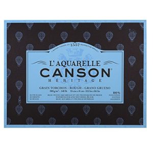 CANSON WATERCOLOUR AND MEDIA BLOCK HERITAGE ROUGH GRAIN COLOR 300 g/m 20 SHEETS