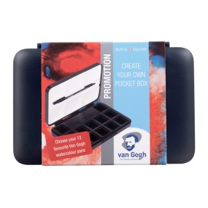 Van Gogh Empty pocket box deep blue for 12 watercolour half pans