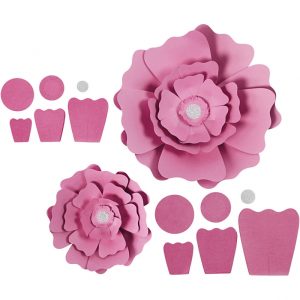 PAPER FLOWERS DIA 20+30CM 230G ROSE 2PCS
