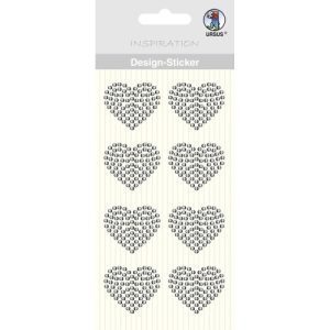 URSUS Design sticker "Heart" silver