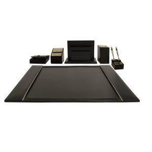 GRANDLUXE PU EXECUTIVE DESK SET BLACK .