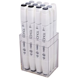 ShinhanArt TOUCH Twin 12Pcs Brush Marker SET (Cool Grey)