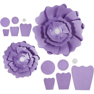 PAPER FLOWERS DIA 20+30CM 230G PURPLE 2PCS