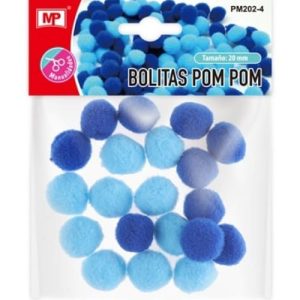 MP POMPONS BLUE 2CM 20PCS.