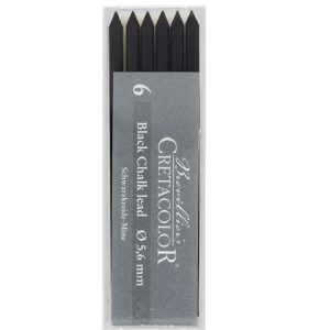 CRETACOLOR Artist Black Chalk Lead 5.6mm 6 Set
