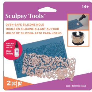 SCULPEY OVEN-SAFE LACE SILICONE MOLD 2PCS