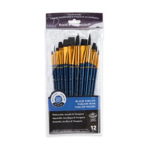 ROYAL & LANGNICKEL® 12pc Black Taklon Long Handle Variety Brush Set