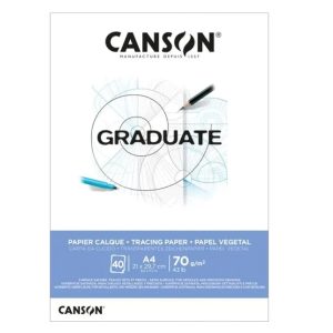 Canson® Graduate Tracing Paper Pad 70 gsm 40 sheets.