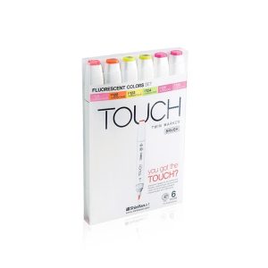 ShinhanArt TOUCH Twin 6Pcs Brush Marker SET (Fluorescent)