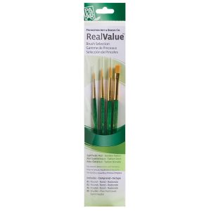 PRINCETON REAL VALUE SYNTHETIC GOLDEN TAKLON SET OF 4  BRUSHES