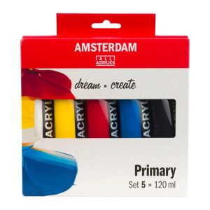 Amsterdam Standard Series Acrylic Paint Primary Set | 5 x 120 ml