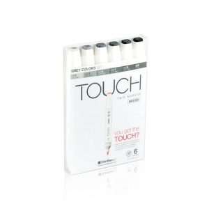 ShinhanArt TOUCH TWIN 6PCS BRUSH MARKER SET (Gray