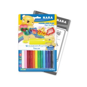 NARA Modelling clay 12Colours x (200 g.)+ 4 cutters +1 roller