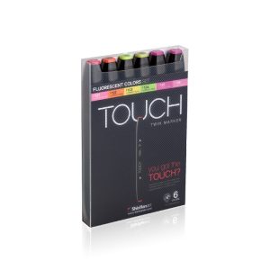 ShinhanArt TOUCH TWIN 6Pcs Marker SET (Fluorescent)