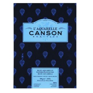 CANSON WATERCOLOUR HERITAGE ROUGH GRAIN COLOR 300 g/m 12 SHEETS