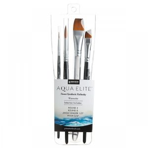 Princeton Series 4850 Aqua Elite Synthetic Kolinsky Brush, Set of 4