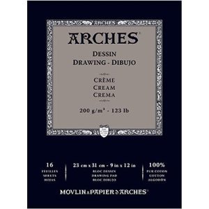 ARCHES DRAWING CREAM PAD 200 g/m 16 SHEETS