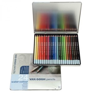 VAN GOGH WATERCOLOUR PENCILS BASIC SET WITH 24 COLOURS.