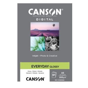 CANSON® 4x6" Photo & Creative Photo Paper Digital Everyday Gloss 200gsm 50Sheets.