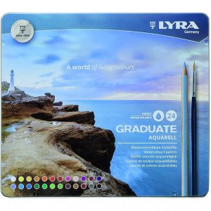 LYRA GRADUATE AQUARELL COLOUR PENCIL SET, ASSORTED COLOURS, SET OF 24