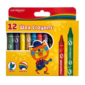 KEYROAD wax crayons 11x100mm 12pcs assorted colors