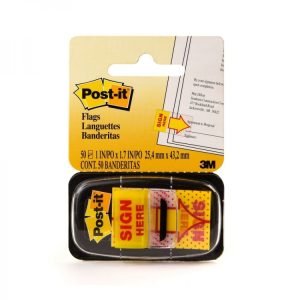 3M Post-it® Sign Here Flags 680-9 (36) 1 in x 1.7 in (25,4 mm x 43,2 mm) 50 flags/pd,