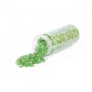 CRUSHED GLASS CHIPS 600G LIGHT GREEN 3-6MM