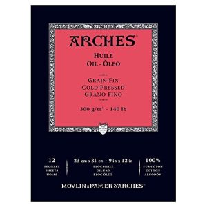 ARCHES OIL PAD COLD PRESSED - 300 g/m 12 SHEETS