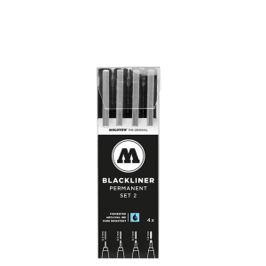 MOLOTOW PERMANENT BLACKLINER PEN SET1X4/SET2