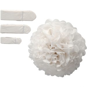 CREOTIME TISSUE POMPOMS WHITE