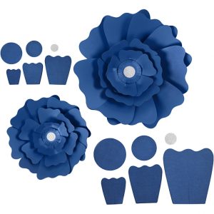 PAPER FLOWERS DIA 20+30CM 230G BLUE 2PCS
