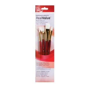 PRINCETON REAL VALUE  SET OF 4   SYNTHETIC WHITE TAKLON BRUSHES