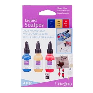SCULPEY LIQUID BAKEABLE MEDIUM PRIMARY COLOURS 30MLX3PCS
